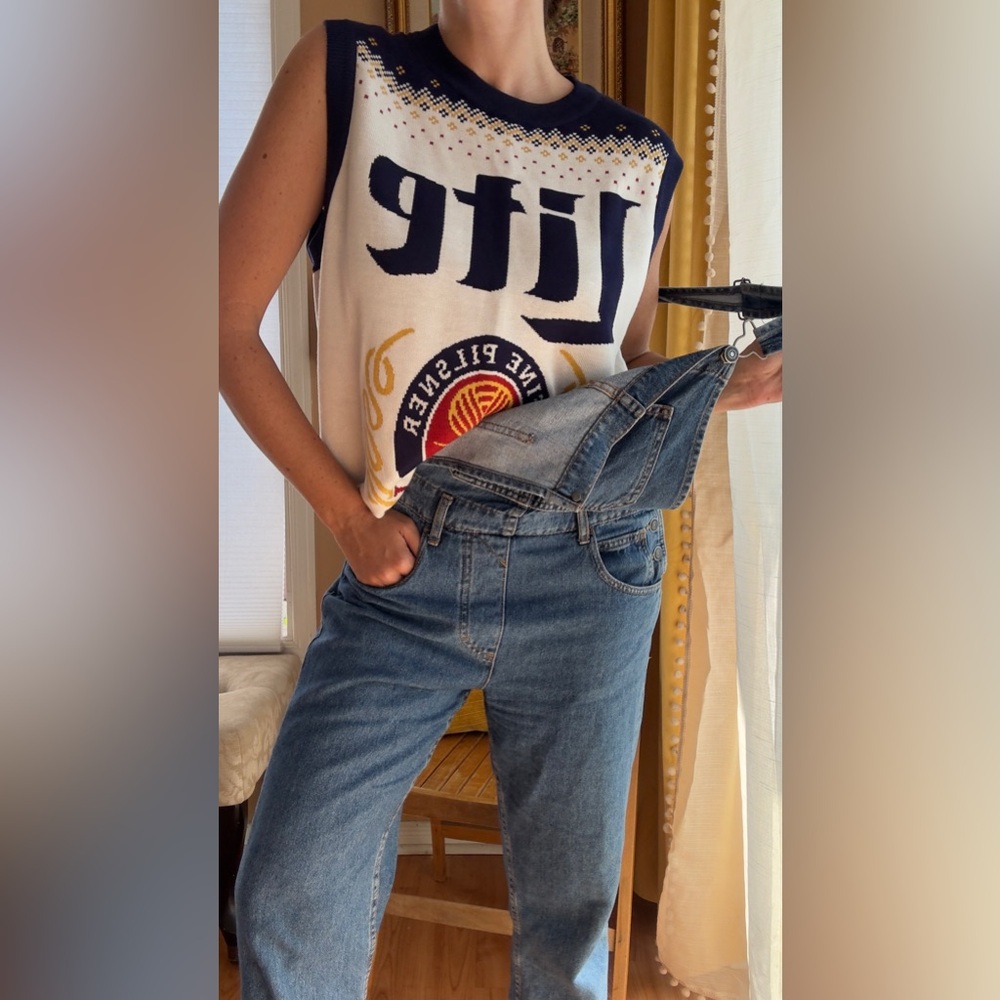 Vintage Miller Lite Branded Knit Sleeveless Men’s Sweater Vest Size Large - Picture 4 of 16